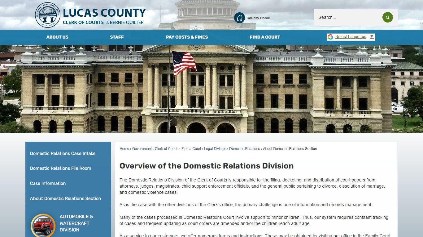 Overview of the Domestic Relations Division | Lucas County, OH ...