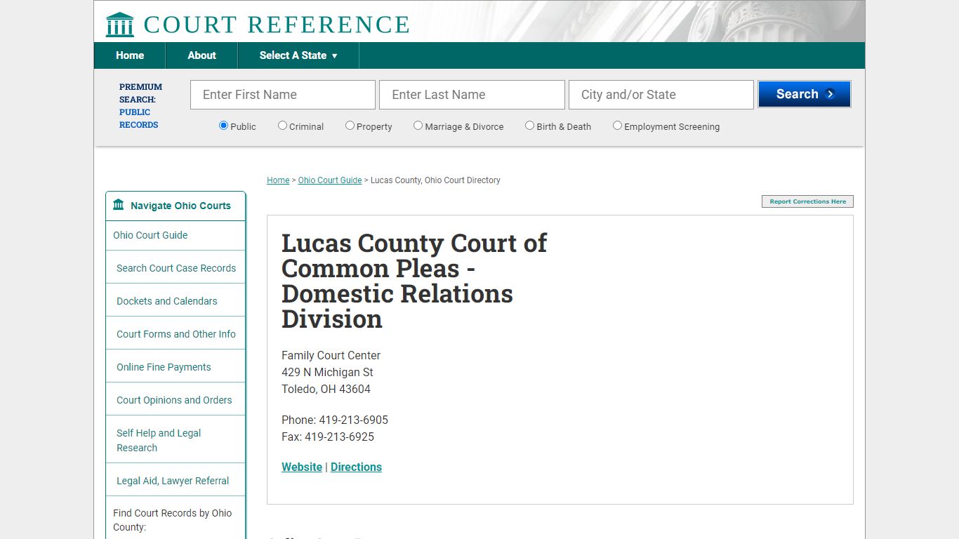 Lucas County Court of Common Pleas - Domestic Relations Division